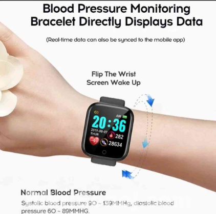 KT Y68 Smart Watch with Blood Pressure Monitoring